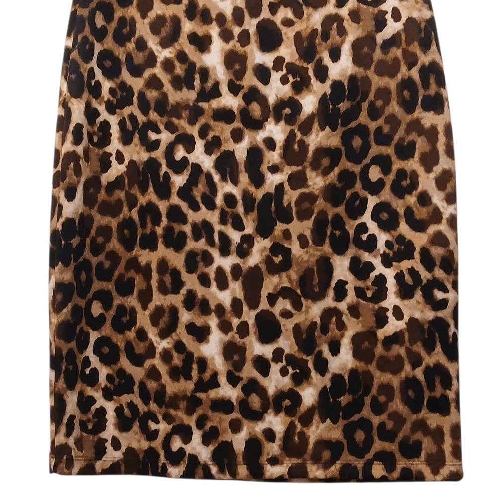 Betsy Johnson -NWOT Leopard Print Skirt, Elastic Waist 30"W, 23" L, 36"H - Picture 4 of 10